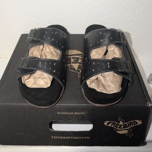Freebird Asher Black Studded Slide Sandals